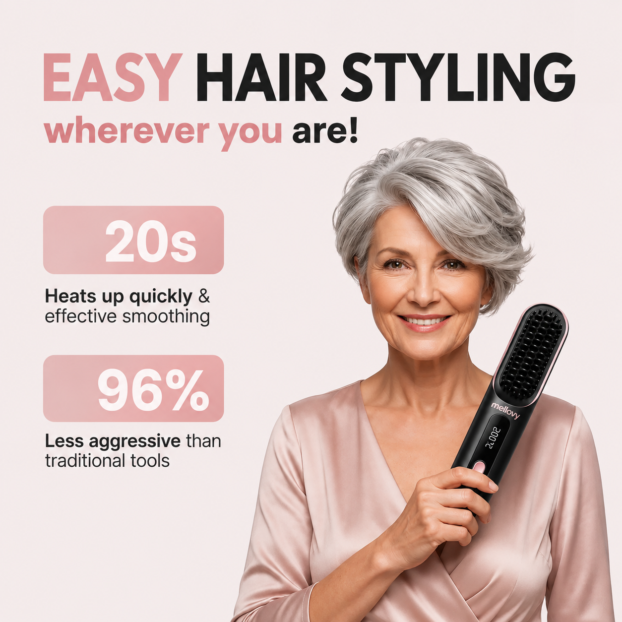 Mellovy Max – Portable Straightening Brush