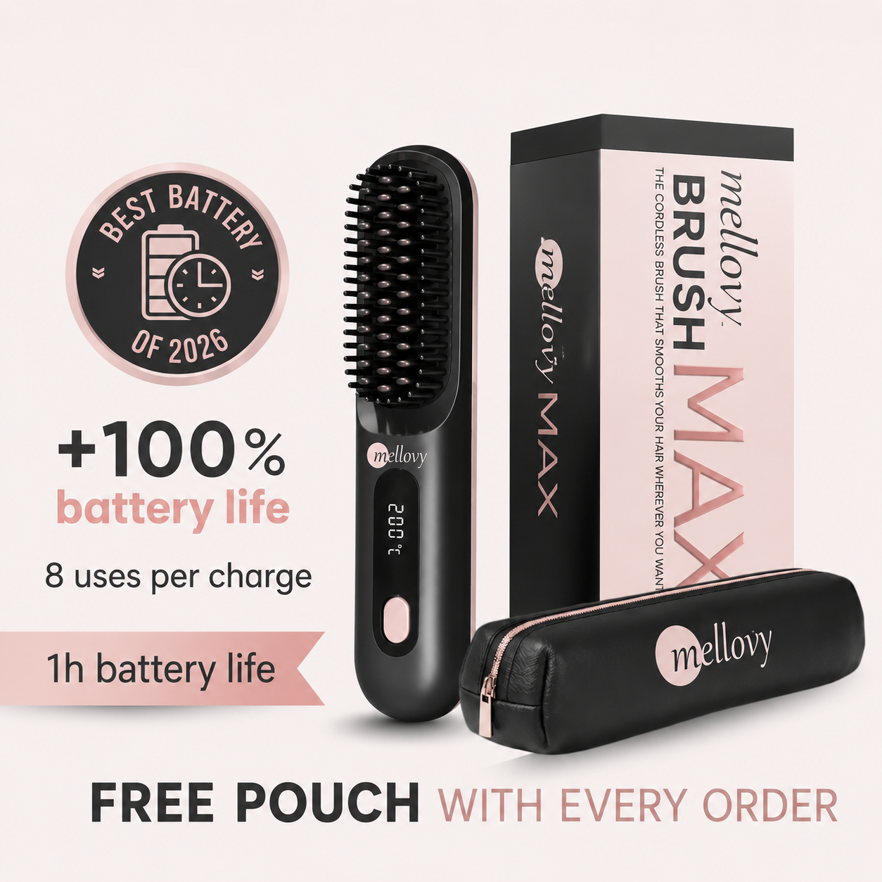 Mellovy Max – Portable Straightening Brush